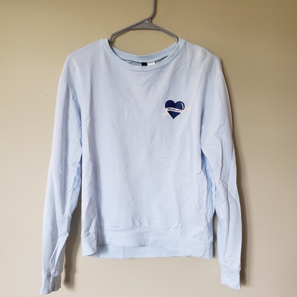 H&M Pale Blue Cotton Sweatshirt | Small